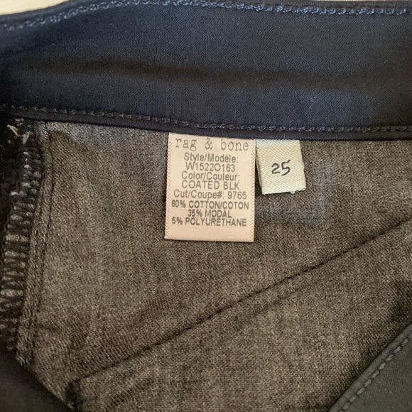 Rag & bone coated black pants size 25 - Picture 5 of 5